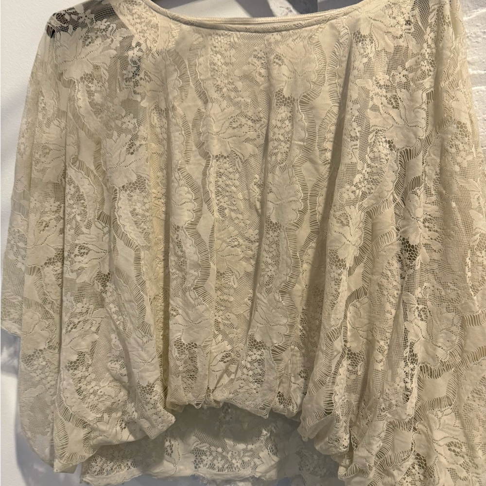 Free People Cream Lace Blouse - Picture 3 of 5